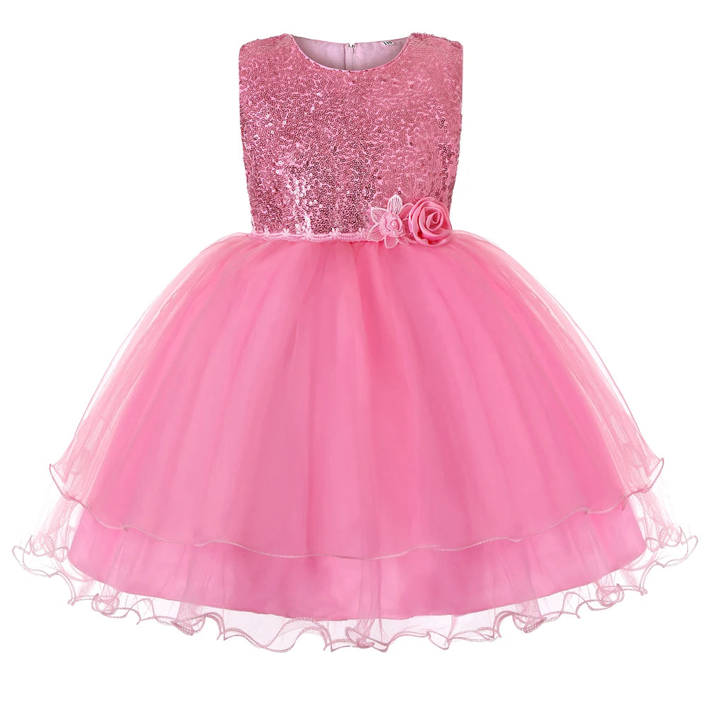 Kids Sequined Dresses for Girls Christmas Children Clothing Princess
