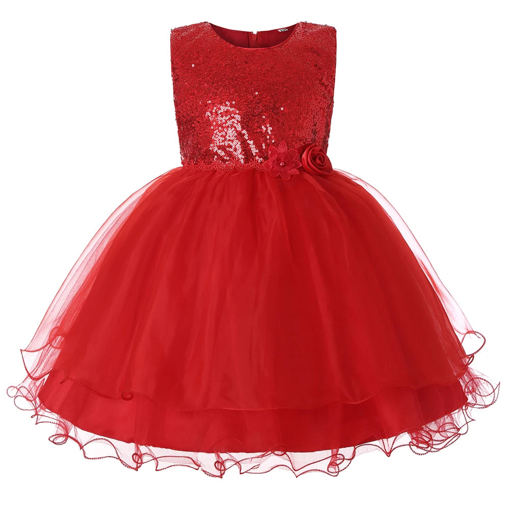 Kids Sequined Dresses for Girls Christmas Children Clothing Princess