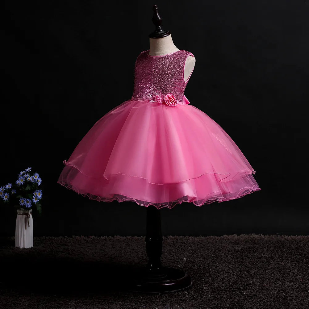Kids Sequined Dresses for Girls Christmas Children Clothing Princess