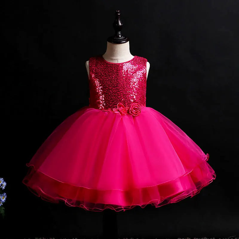 Kids Sequined Dresses for Girls Christmas Children Clothing Princess