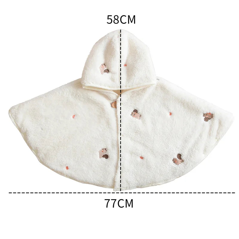 Baby Toddler Infant Girls Winter Coat Clothes Cute Fleece Fur Jacket Embroidery Bear