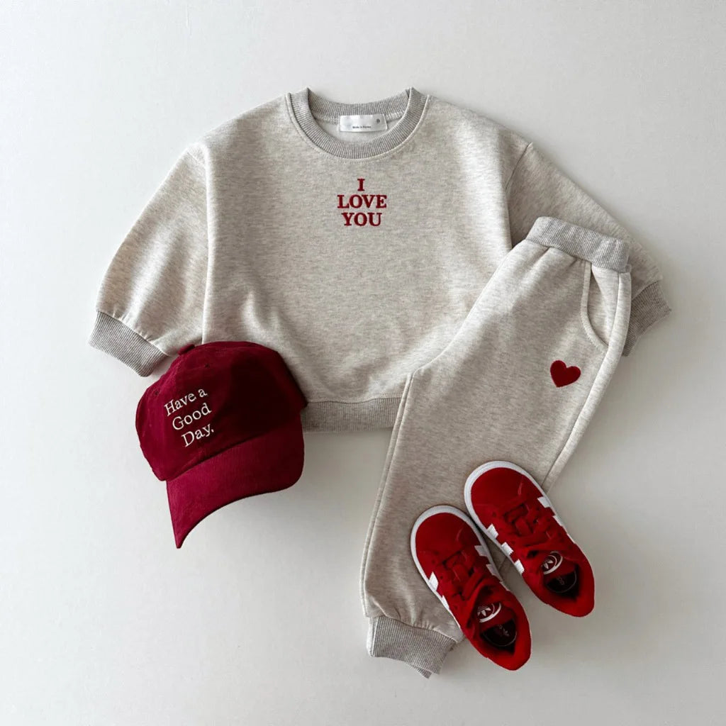 Children Long Sleeve Clothes Set Letter Embroidery Baby Casual Sweatshirt + Pants