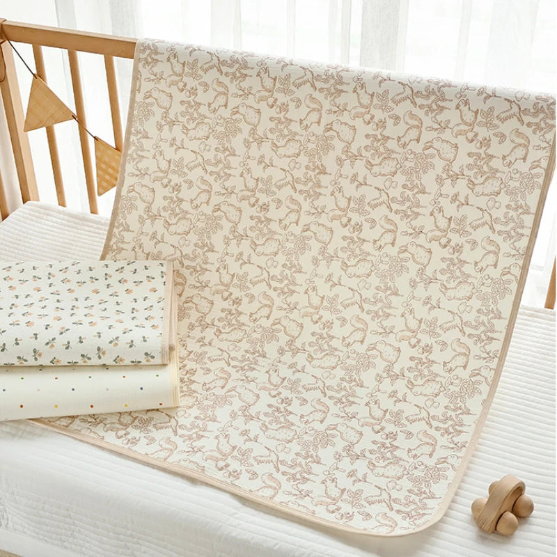 Cotton Baby Diaper Changing Mat Washable Large Size Diaper Changing Pad Covers Waterproof Children