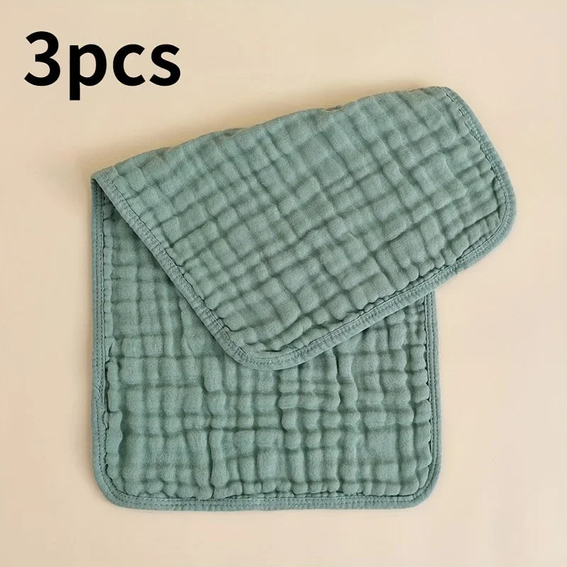 3pcs Muslin Baby Towel Long Burp Cloths Soft Absorbent Cotton Gauze Towel Baby Bib Newborn