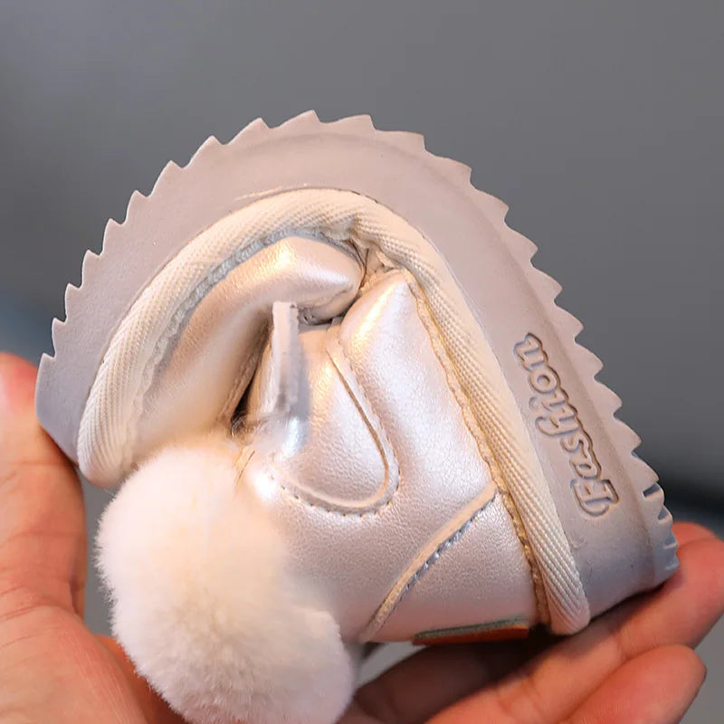 Winter Kids Shoes for Girls Snow Boots Soft Bottom Plush Children Boys Cotton Shoes Baby