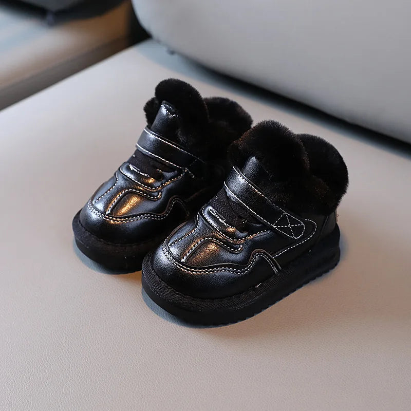 Winter Kids Shoes for Girls Snow Boots Soft Bottom Plush Children Boys Cotton Shoes Baby