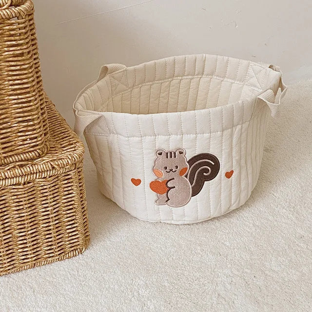 INS Baby Bags Cute Bear Embroidery Diaper Bag Caddy Nappy Cart Storage Mummy Maternity Bag