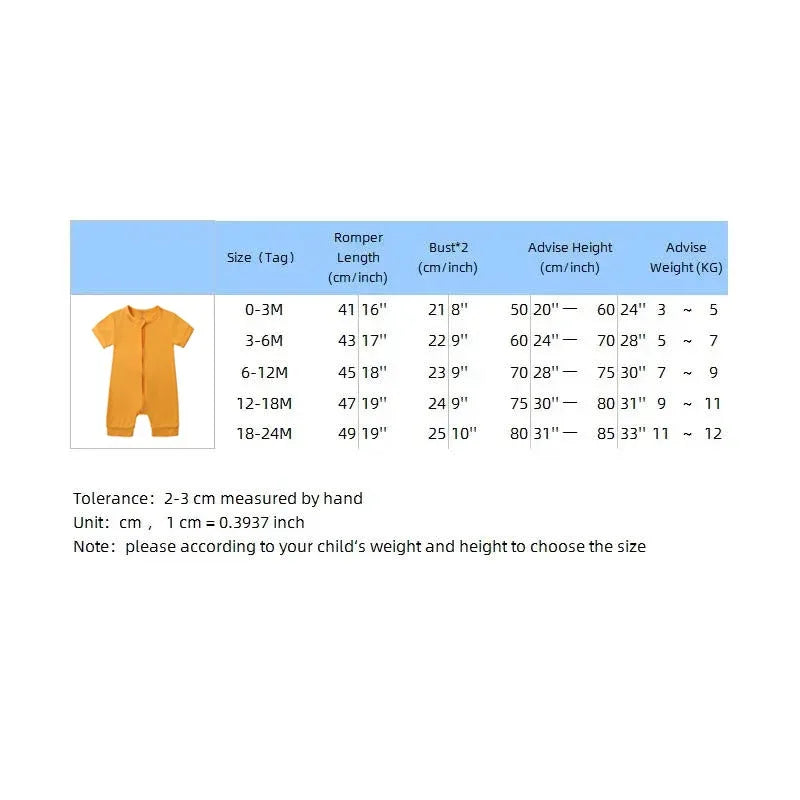 Baby Romper Bamboo Fiber 0-24Month Kids Material Short Sleeve Zipper Onesie Solid Color Bodysuits