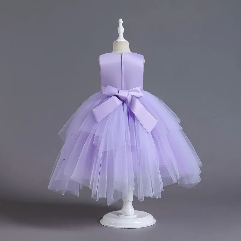 Sequined Girl Princess Dress Layered Tulle Princess Kids' Birthday Dresses Summer Children Wedding Party Costume