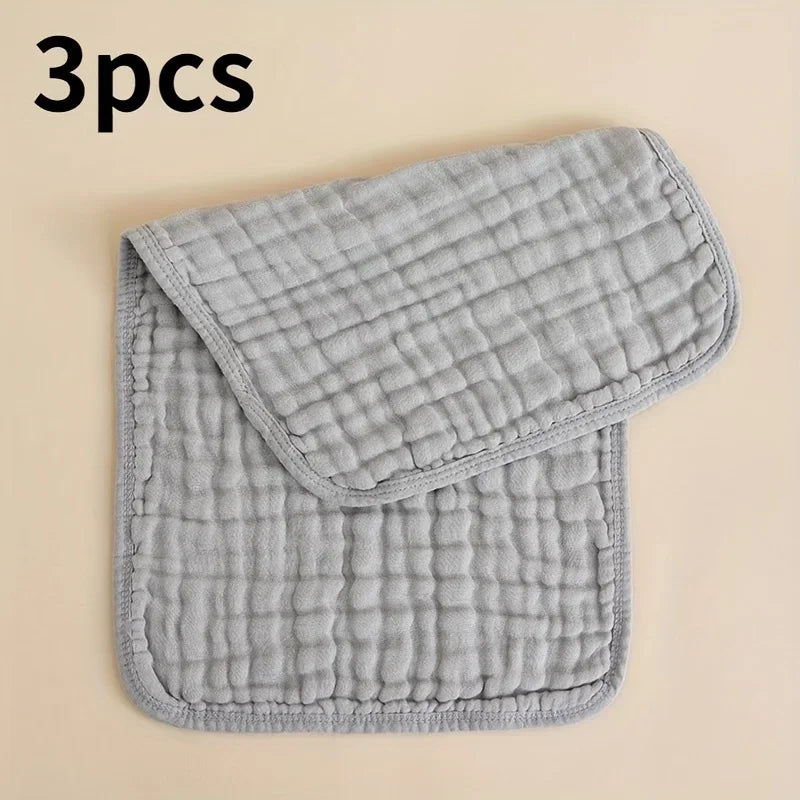 3pcs Muslin Baby Towel Long Burp Cloths Soft Absorbent Cotton Gauze Towel Baby Bib Newborn