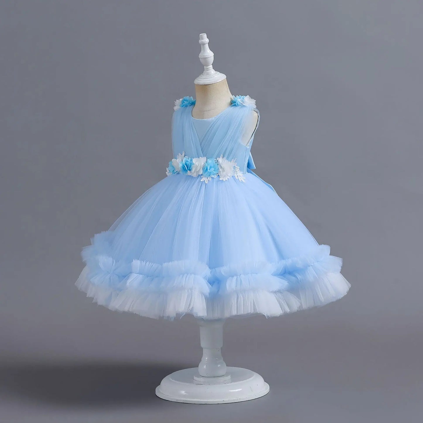 Dress Layered Tulle Kids Girl Ball Gowns Elegant Toddler Clothes For Pageant Ceremony