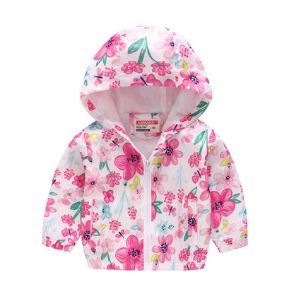 Hooded jacket with print pattern