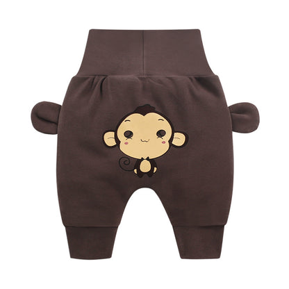 New Boys And Girls Big Pp Pants Baby High Waist Belly Pants Children'S Casual Trousers Trend