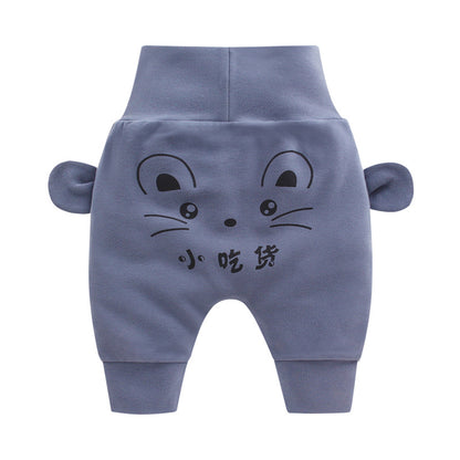 New Boys And Girls Big Pp Pants Baby High Waist Belly Pants Children'S Casual Trousers Trend