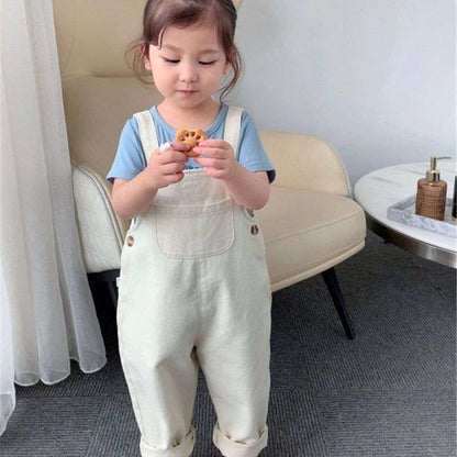 Denim Overalls Trousers Summer Children Middle And Small Children Korean