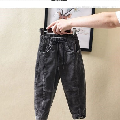 Children's Handsome Corduroy Casual Pants Winter Clothes