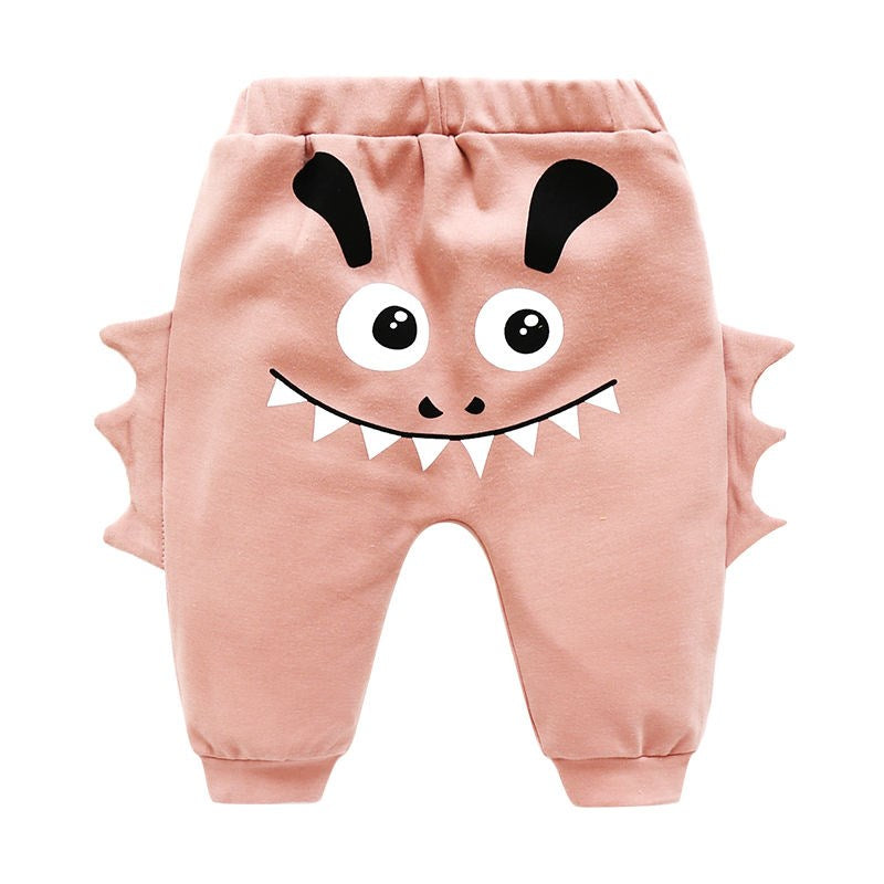 Spring And Autumn Baby High-waist Belly Protecting Trousers