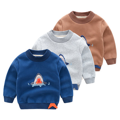 Korean Boys' Sweatshirt Pullover With Cashmere