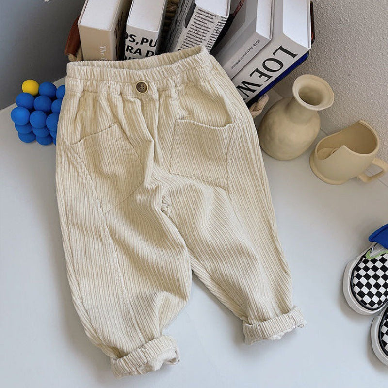 Children's Trousers Autumn And Winter Cotton Corduroy Trousers