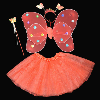 Children's Day Performance Set Double-layer Sequined Wings 4-Piece Set