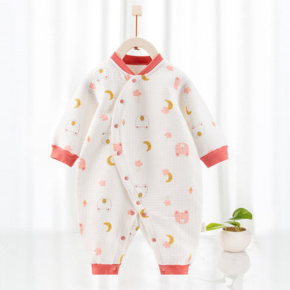 Cotton Thermal Clip Silk Onesie Newborn Climbing Baby Clothes