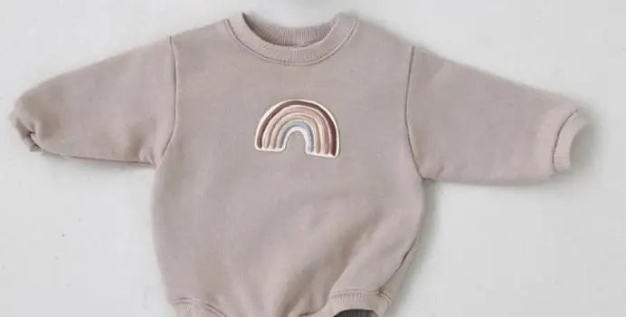 Newborn Baby Girl Onesie Infantil Kids Boys Fashion Rainbow Embroidery Bodysuits