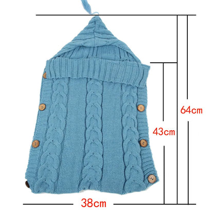 Newborn Baby Winter Bags Infant Button Knit  Sleeping Bags