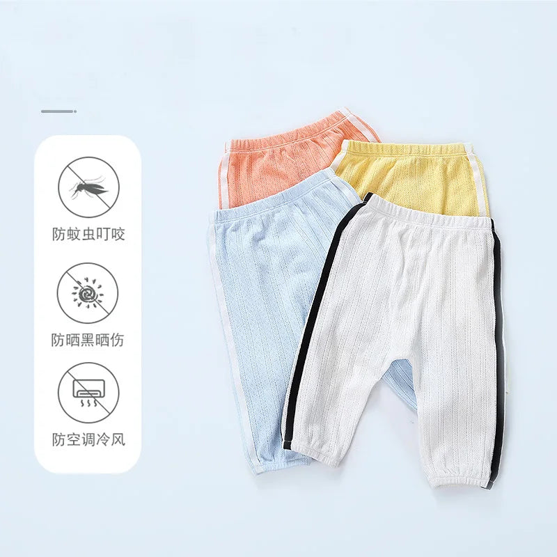 Baby pants long cotton summer ultra thin mosquito proof pants