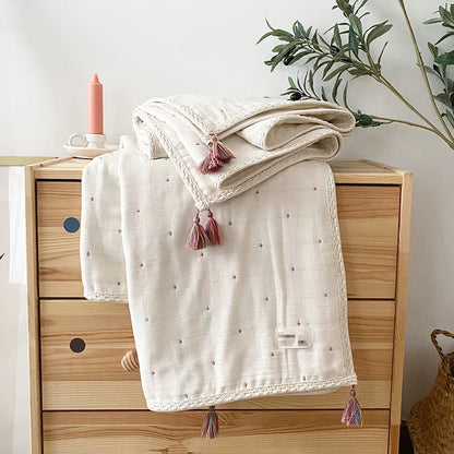 Organic Cotton Baby Blanket Stroller Kids Children Bedding Newborn Babies Accessories