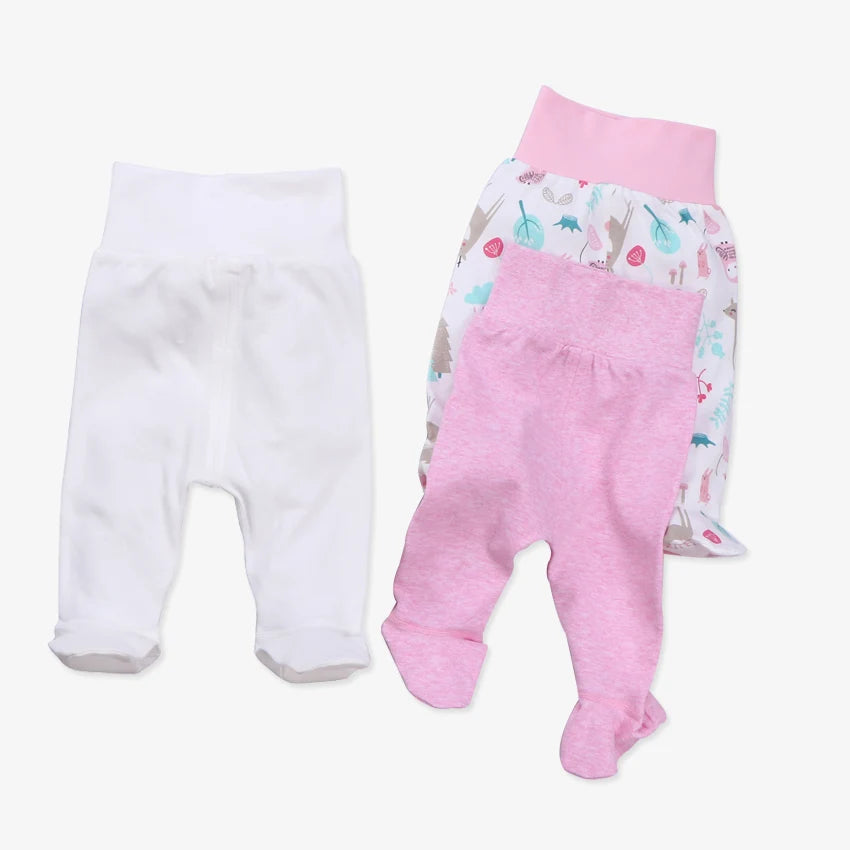 Baby Footed Pants Newborn Baby Boy Girl Leggings High Waist Infant Pants