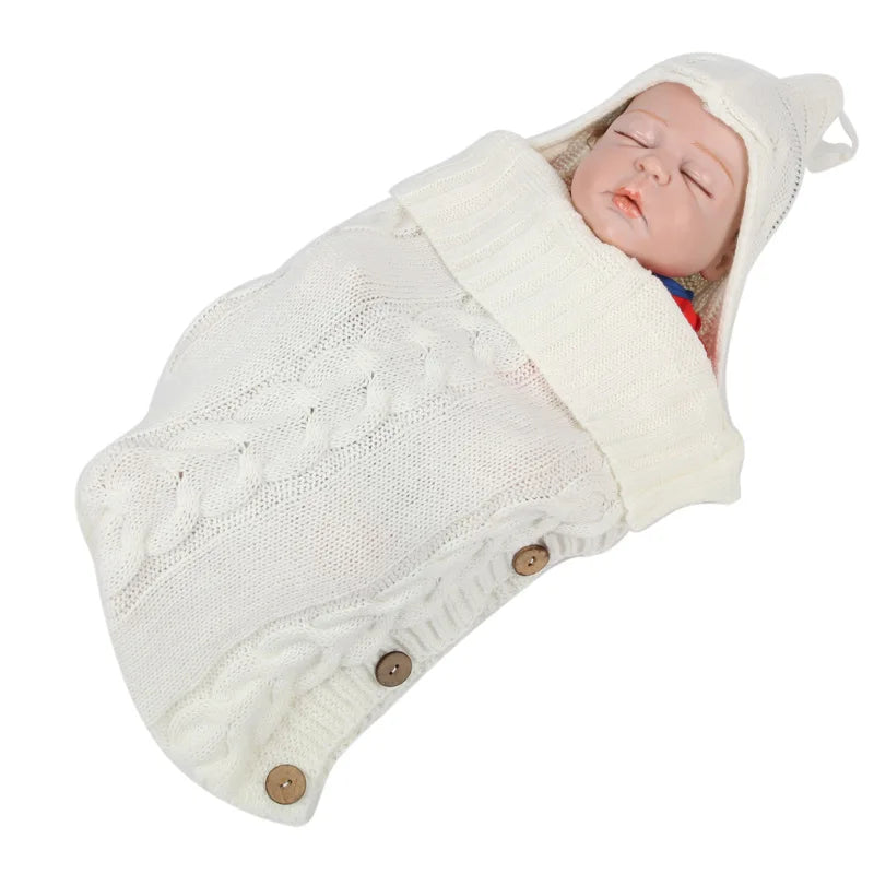 Newborn Baby Winter Bags Infant Button Knit  Sleeping Bags