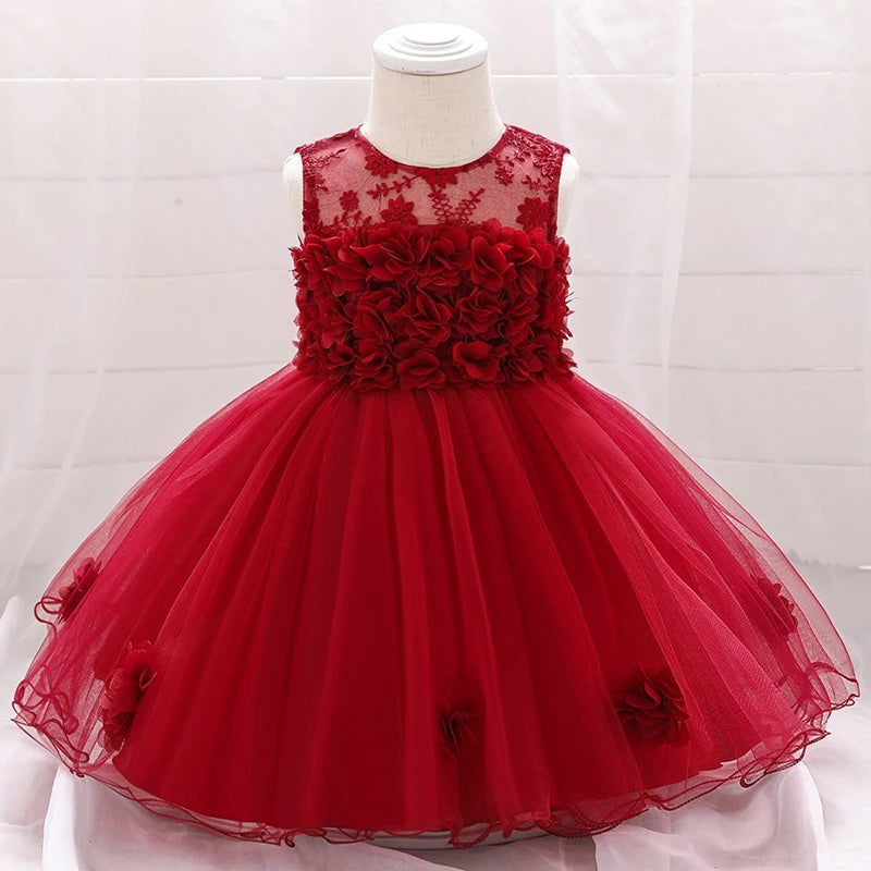 Girls Dress Infant Birthday Party Flower Dresses Cute Little Princess Dress