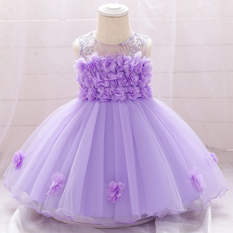 Girls Dress Infant Birthday Party Flower Dresses Cute Little Princess Dress