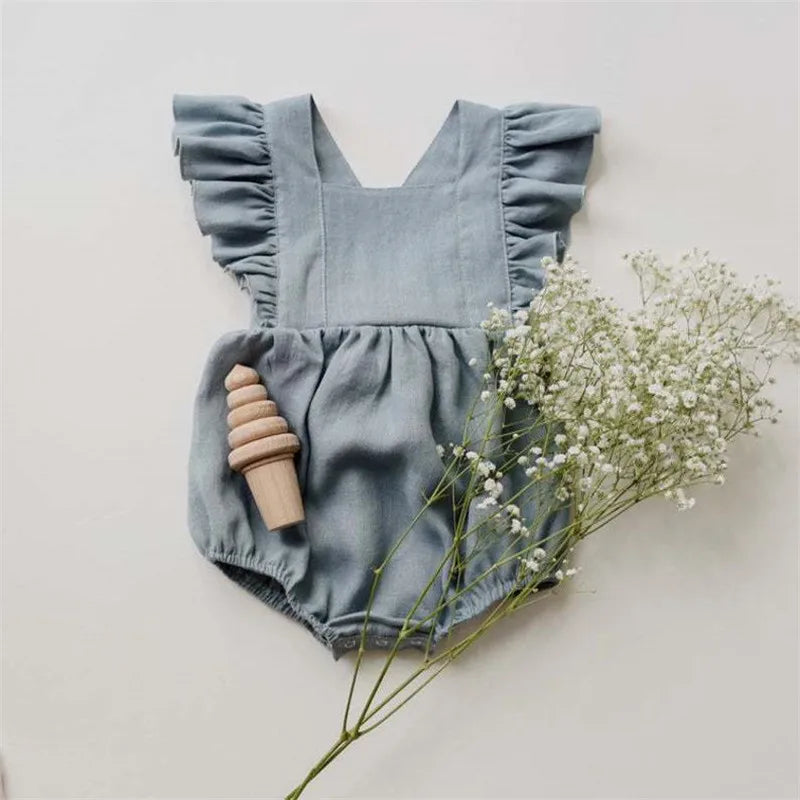 Baby Clothes Ruffles Lace Sleeve Infant Bodysuit for Toddler Girls Clothing Princess