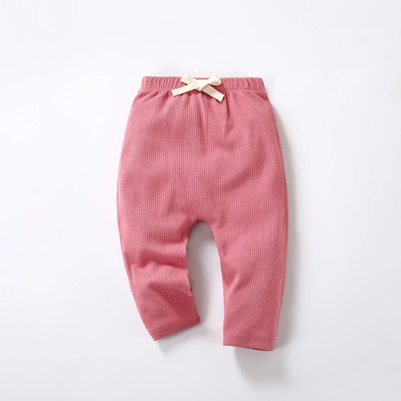 Baby Boy Girl Pants Newborn Cotton Ribbed Leggings Kid Clothes