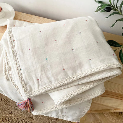 Organic Cotton Baby Blanket Stroller Kids Children Bedding Newborn Babies Accessories