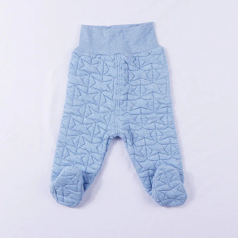 Baby Pants Cotton Newborn Unisex Casual Footed High Waist Baby Boy Giril Trousers