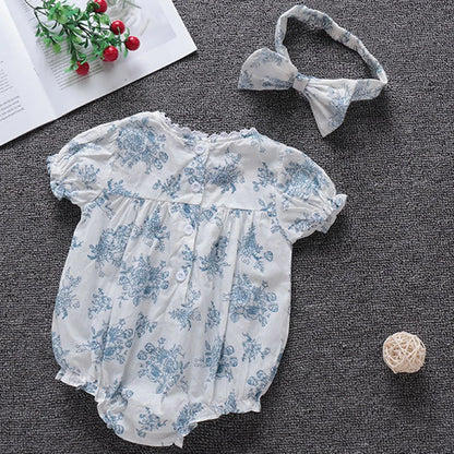 Baby Girls Flower Cotton Jumpsuit One piece Outfit Newborn Baby Romper