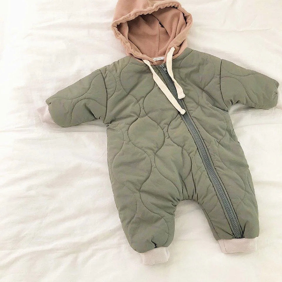 Newborn Baby Boy Girl Hooded Clothes Snow Suit Winter Outwear