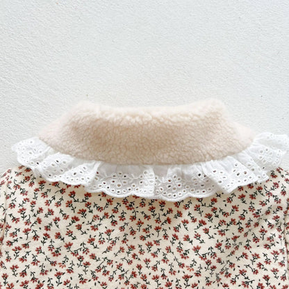 Thick Lamb Lace Collar Infant Toddler Coat Baby Outwear