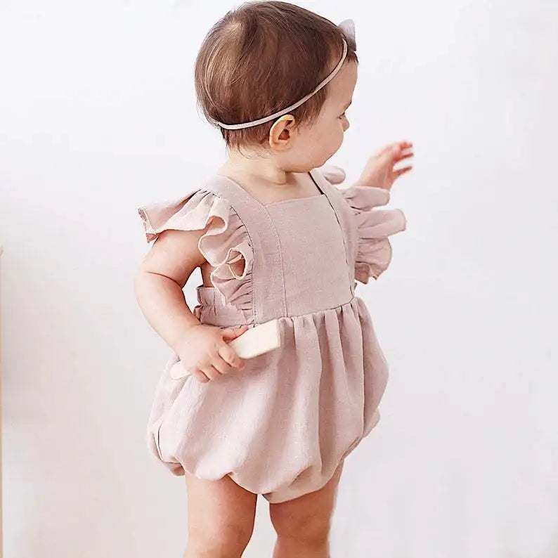 Baby Clothes Ruffles Lace Sleeve Infant Bodysuit for Toddler Girls Clothing Princess