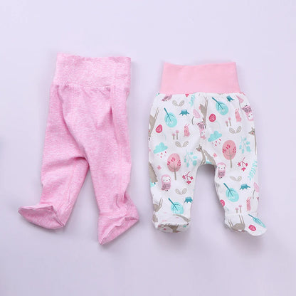 Baby Footed Pants Newborn Baby Boy Girl Leggings High Waist Infant Pants