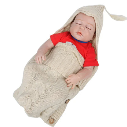 Newborn Baby Winter Bags Infant Button Knit  Sleeping Bags