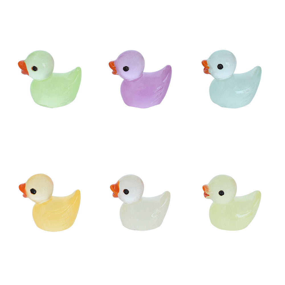 Resin Luminous Little Duck Hair Accessories Mini Car Creativity Micro Landscape Ornaments