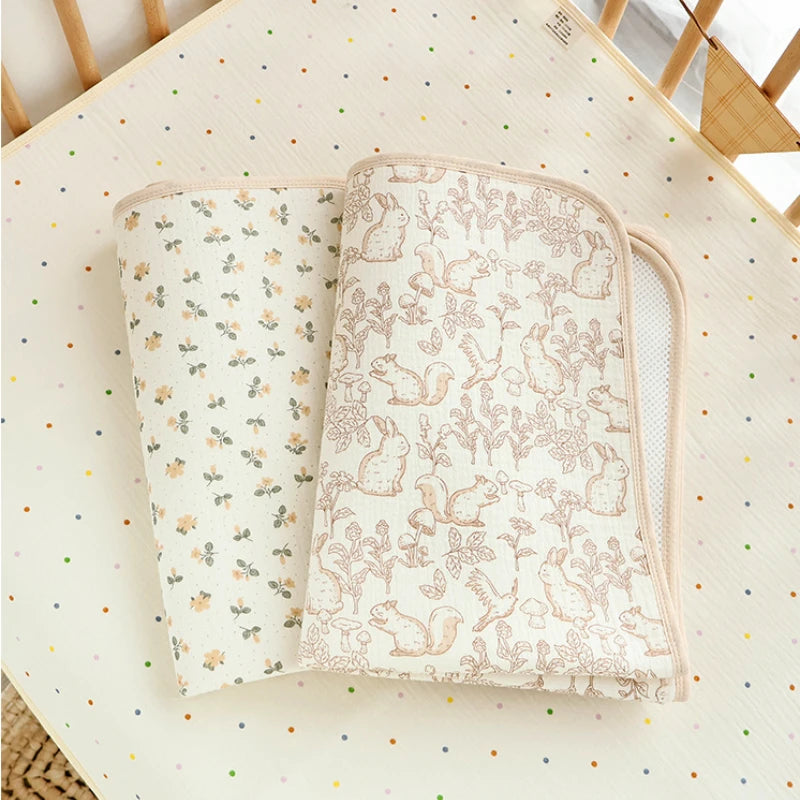 Cotton Baby Diaper Changing Mat Washable Large Size Diaper Changing Pad Covers Waterproof Children