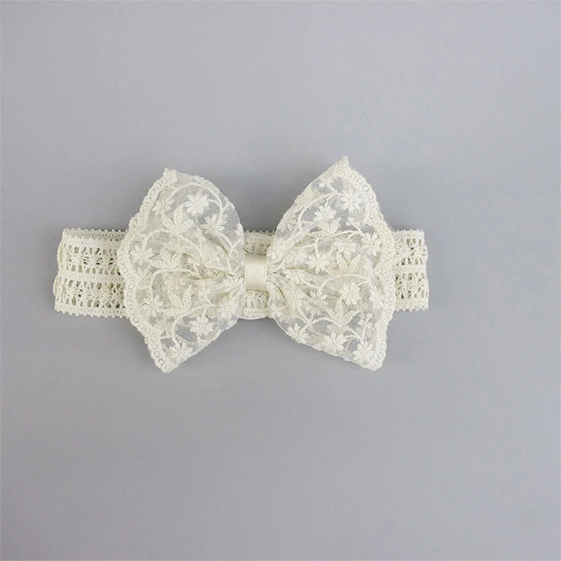 Baby Girls Bow Lace Headband Soft Cute Hair Band for Newborn