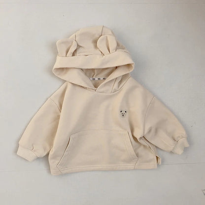 Baby Boy Bear Hooded Sweatshirt Toddler Girls Cotton Clothes Embroidery Tops