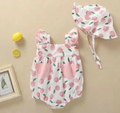 Baby Girls Flower Cotton Jumpsuit One piece Outfit Newborn Baby Romper