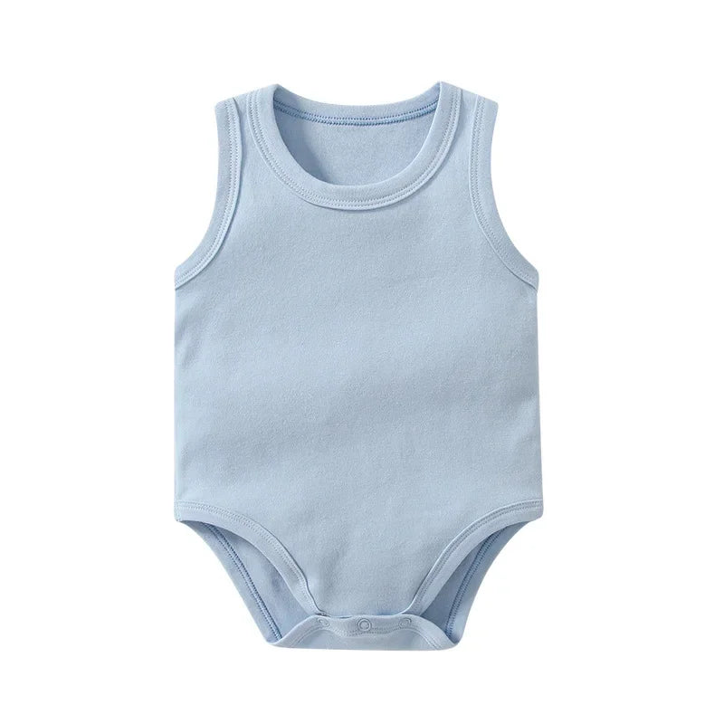 baby camisole Triangle Solid sleeveless triangle crawling suit Vest Male and female