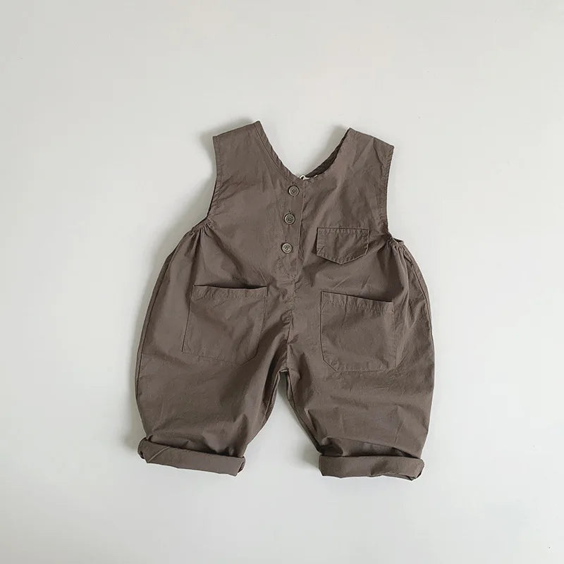 Toddler Boy Girl Casual Strap Trousers Baby Sleeveless Jumpsuit Kids